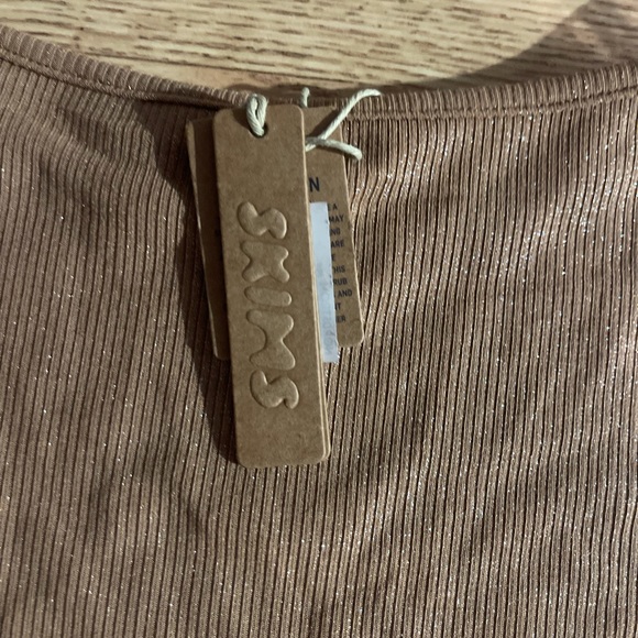 SKIMS SOFT LOUNGE SHIMMER LONG SLIP DRESS - Picture 5 of 8